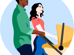 Couple with Stroller