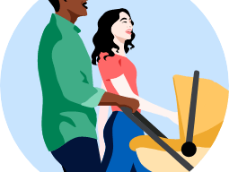 Couple with Stroller